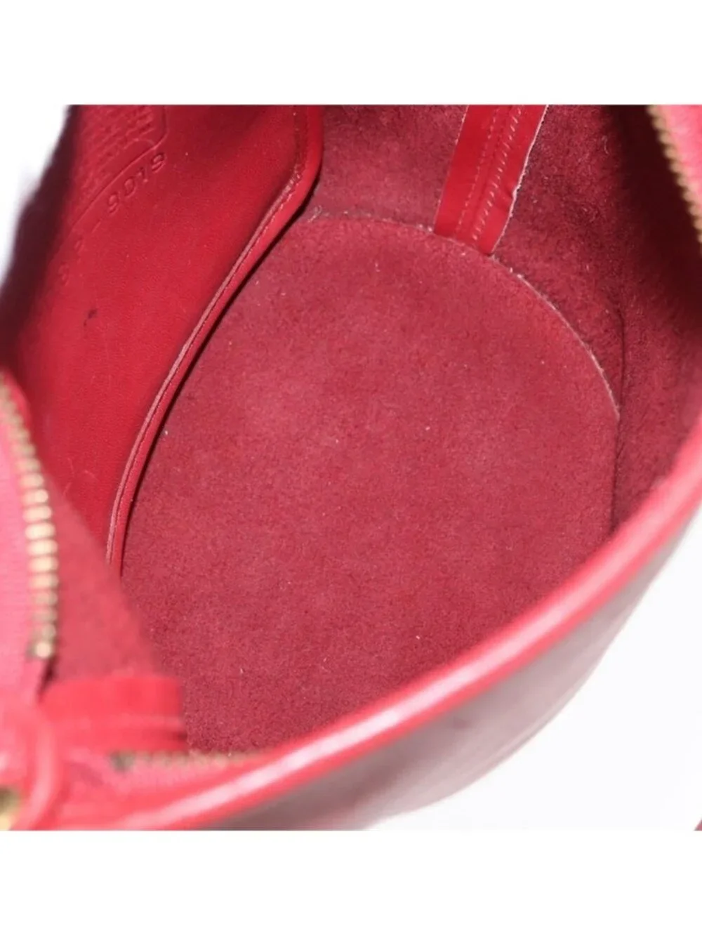 Authentic Coach Shoulder Bag Leather Red Gold